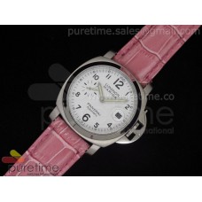PAM049 White Dial on Pink Leather Strap A23J