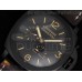 Luminer Power Reserve PVD Black Dial on Dark Brown Leather Strap